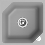 Превью картинка Гранитная мойка Rivelato LOCUS 50 1-чаш 500*500 Серый 803 #1