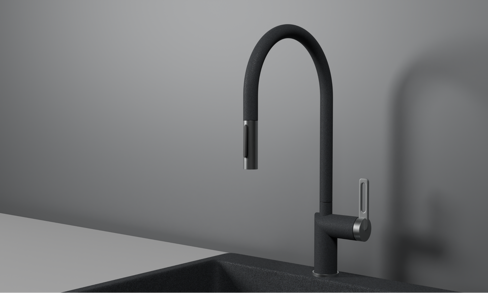 Фото Смеситель для кухни GRANULA 8172, ГРАФИТ