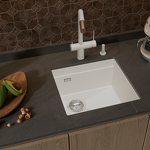 Превью картинка Гранитная мойка Rivelato LINO 454-L 1-чаш 450*440 Белый 101 #3