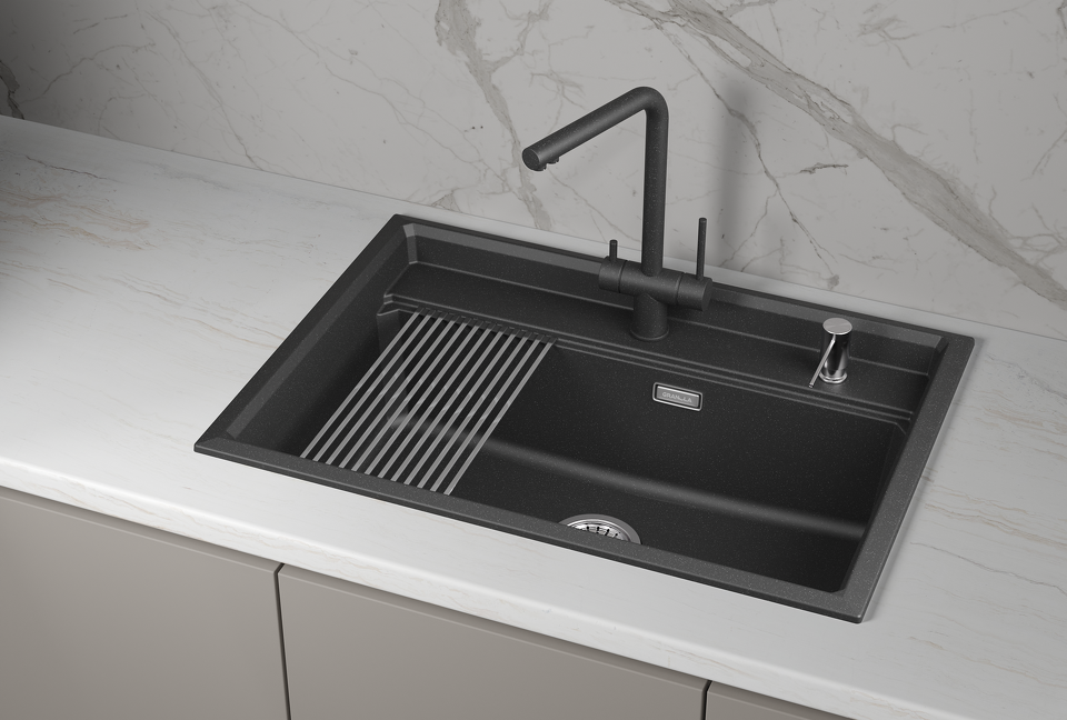 Фото Кварцевая мойка GRANULA 7301i, ЧЁРНЫЙ